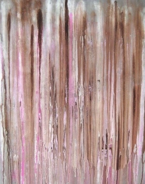 abstrakte Kunst rosa, abstract artwork in brown and pink