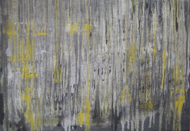 abstrakte Kunst gelb, artwork in grey and yellow