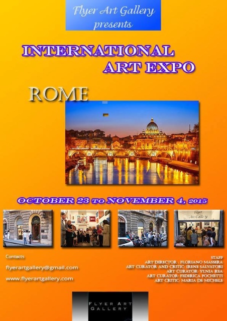 International Art Expo Rome, modern art, series colorful acrylics, three large paintings in exhibition, Astrid Stöppel, Astrid Stoeppel, Flyer Art Gallery, astridstoeppel.com, modern, special, colorful, abstract art