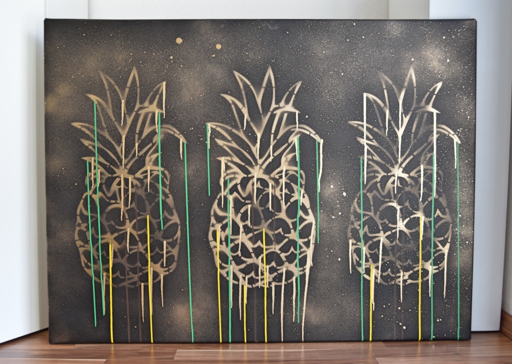 Pop Art Ananas, Pineapple, gold, golden art, spray paint, spray art, black painting, visual art, street art painting, spray artist,street art, spray paint, pop art, cy twombley, famous colors, series,paris 2017, moderne Kunst, zeitgenössische Kunst, deutsche Kunst, deutsche Künstlerin, abstrakt, modern, bunt, vielfarbig, international, Ausstellungen, Kunst-Ausstellungen, Kunst und Design, Kunst für Sammler, Kunst als Geldanlage, Wertanlage, Wertsteigerung, Kunst für Wohnräume, Serie Colorful acrylics, Paris 2017, Antwerpen 2017, new series, astridstoeppel.com, art and design, modern art, contemporary art, german abstract artist, artnet, Saatchi Art, Artfinder, shop online, international exhibitions, London, Rome, Milan, Florence, art for collectors, Yves Klein blue, series emotional acrylics, series colorful, Astrid Stöppel, Weilheim, Kunst online, abstrakte Kunst, sale, art for sale, make an offer, make your own price, special offer, art sale, artwork sale, unique art for sale , art auction, black, white, black and white art, series no colors, no colors, Musa Art Space, Espace Commines, Paris 2017, art exhibition, woman artist, heart, colorful hearts, Keith Haring, Pop Art, Street Art, Spray paint, painting, colorful painting