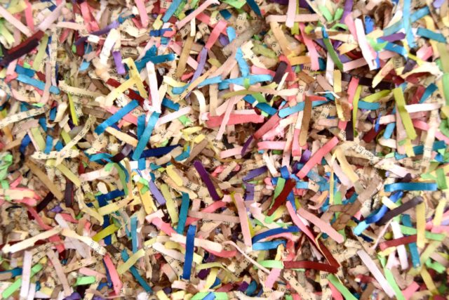 this artwork is part of the series paperwork by Astrid Stoeppel, a german abstract and contemporary artist. colorful paper snippets are fixed on large canvas, a unique and amazing sculpture to color up the wall with modern art