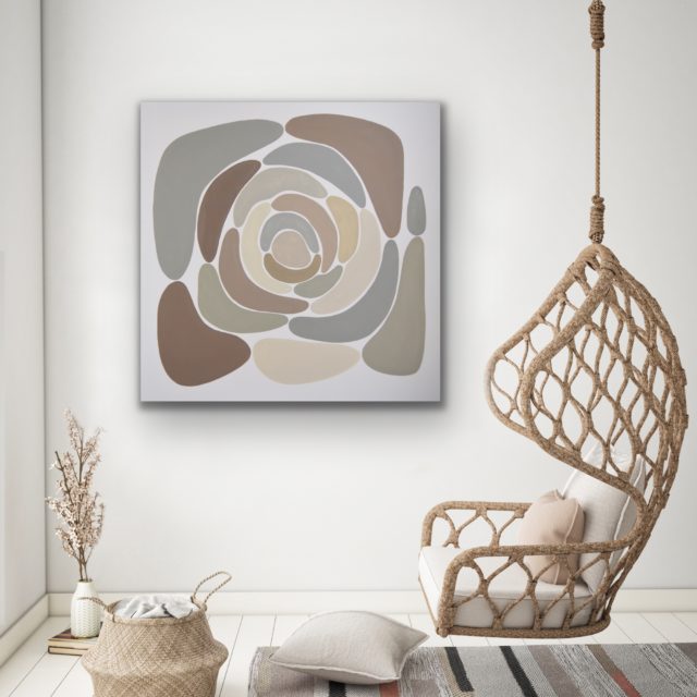 contemporary artworks focused on neutral colors, structure and shapes by german artist Astrid Stoeppel