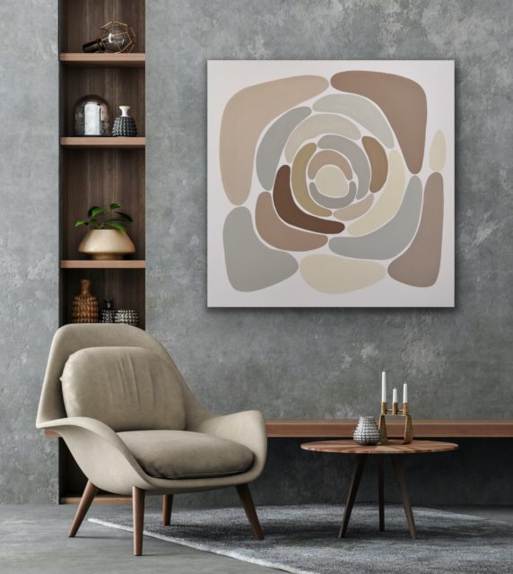 contemporary artworks focused on neutral colors, structure and shapes by german artist Astrid Stoeppel