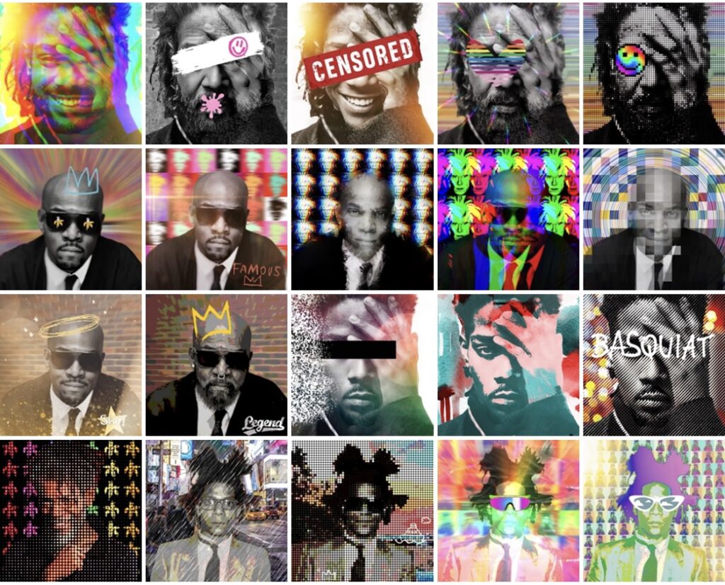 The Basquy NFT project with Artespace Munich. New avatars by Astrid Stoeppel available on OpenSea. Basquiat avatar exhibition online in July 2022