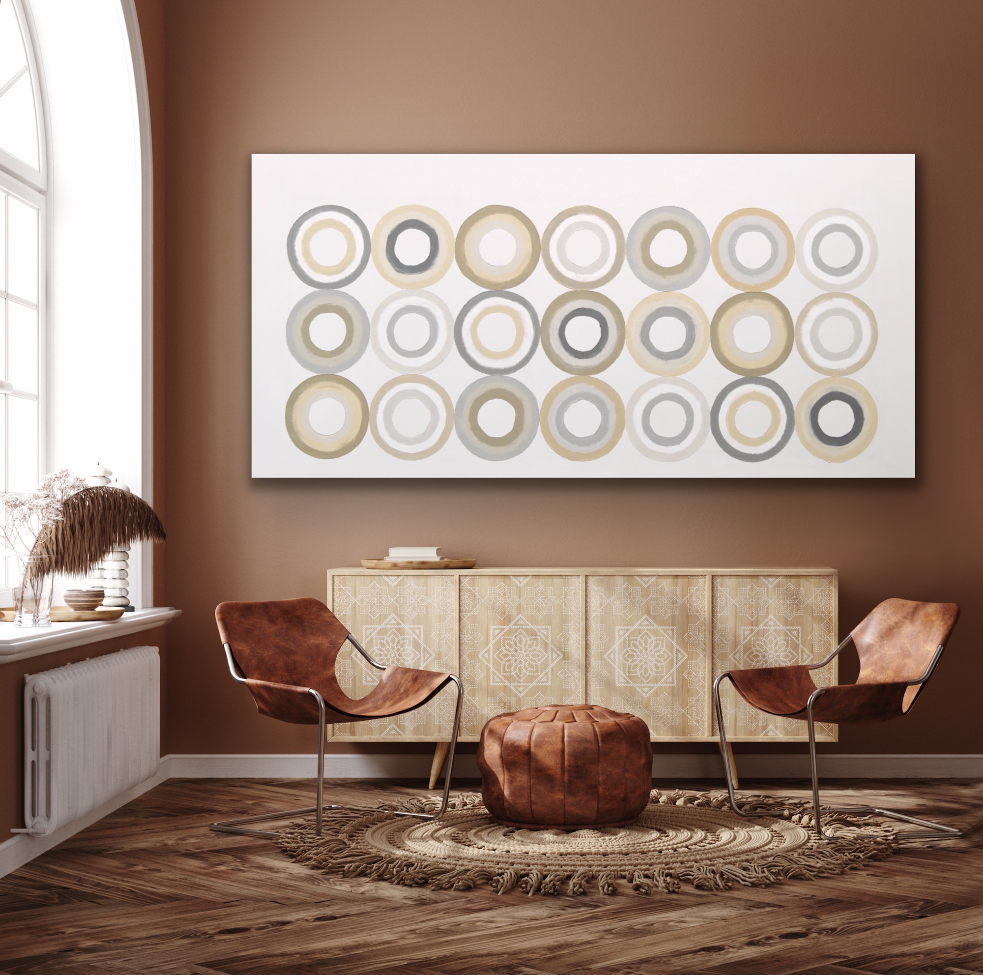 contemporary artworks focused on neutral colors, structure and shapes by german artist Astrid Stoeppel