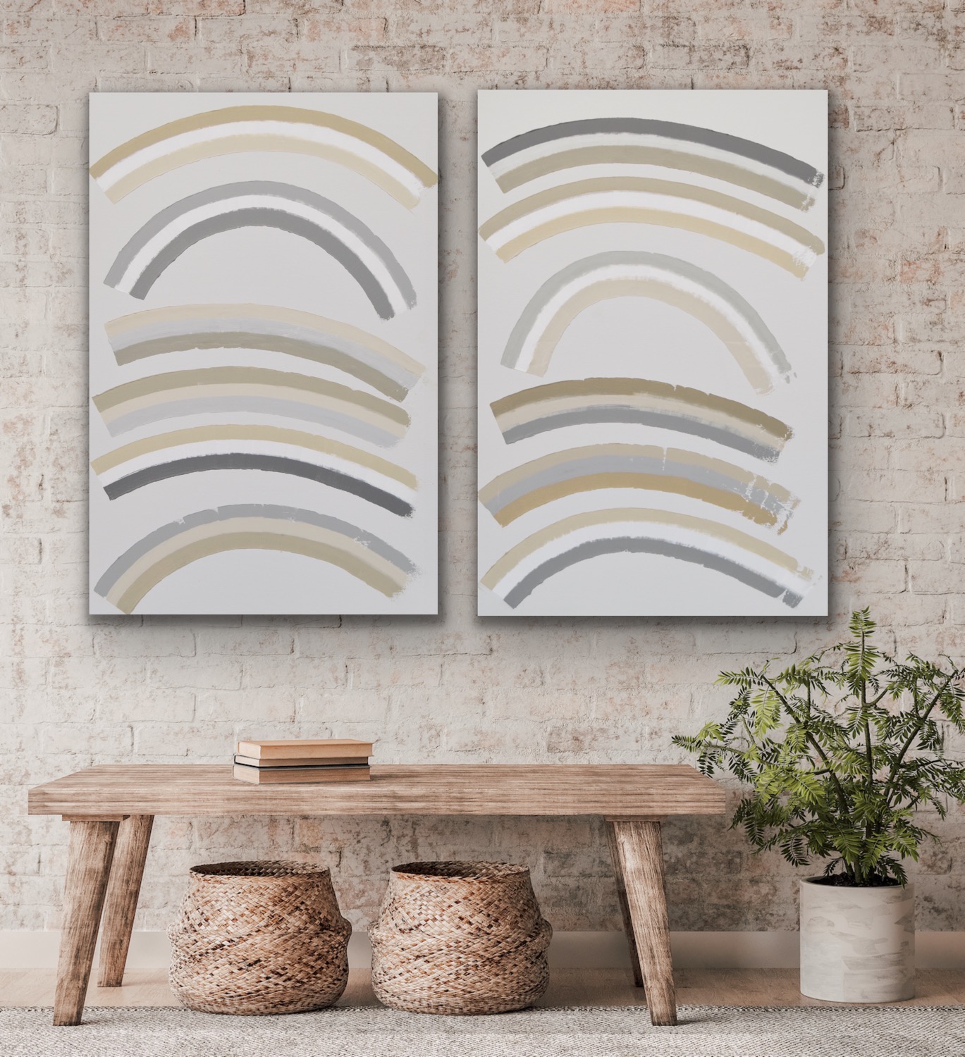 contemporary artworks focused on neutral colors, structure and shapes by german artist Astrid Stoeppel