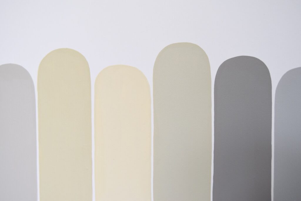 contemporary artworks focused on neutral colors, structure and shapes by german artist Astrid Stoeppel