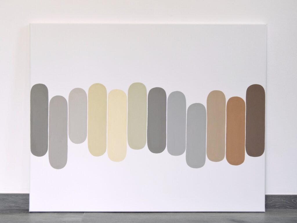 contemporary artworks focused on neutral colors, structure and shapes by german artist Astrid Stoeppel