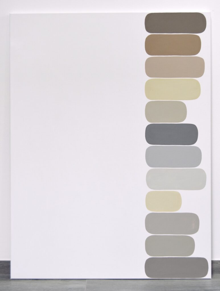 contemporary artworks focused on neutral colors, structure and shapes by german artist Astrid Stoeppel