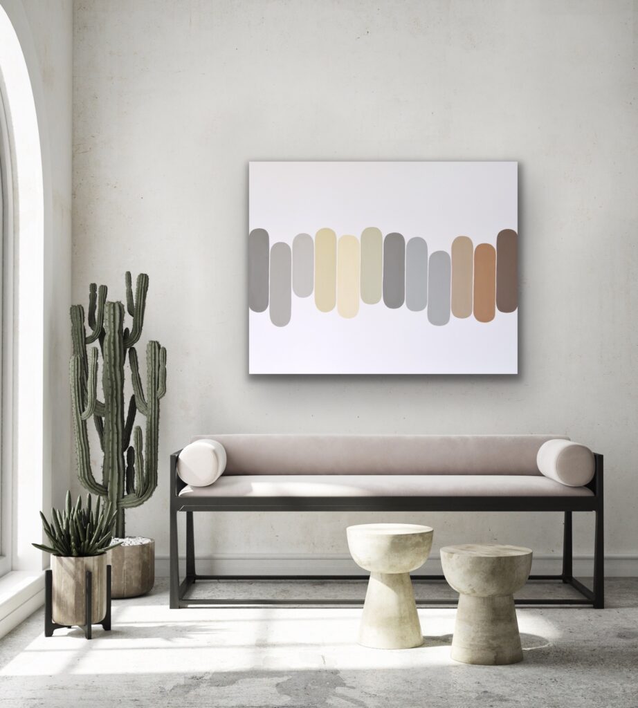 contemporary artworks focused on neutral colors, structure and shapes by german artist Astrid Stoeppel