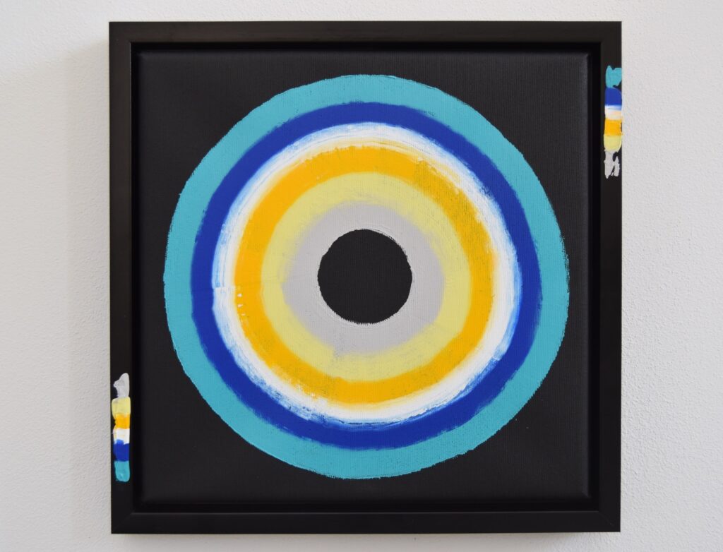 Dive into a vibrant world of abstract art with a masterpiece that embodies timeless luxury. This colorful acrylic painting infuses modern minimalism with bursts of bold hues, creating a piece that speaks to the soul. Each brushstroke reflects the artist's passion and invites you to invest in a captivating journey of expression and creativity by Astrid Stoeppel