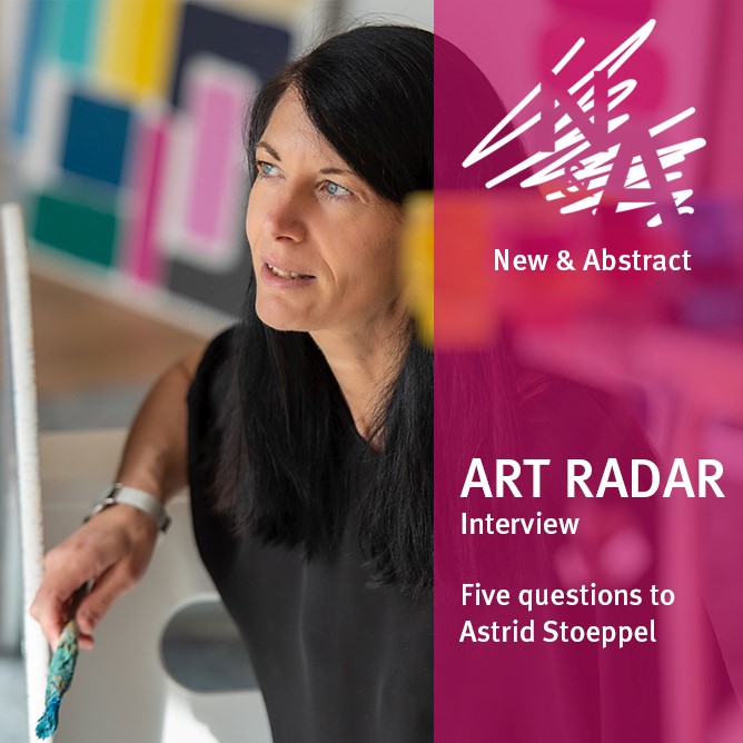 Astrid Stoeppel is an artist obsessed with bold and powerful colors arranged in geometric shapes. She is known for her clear and structured approach to work, while also being creative, curious and passionate. Astrid is inspired by the purity of color itself, her works are meticulously painted color by color, filling the canvas step by step with dynamic vitality and structure. She was born 1974 in Weilheim, Germany, and alternates between living and working in her studios in Bavaria and Italy.