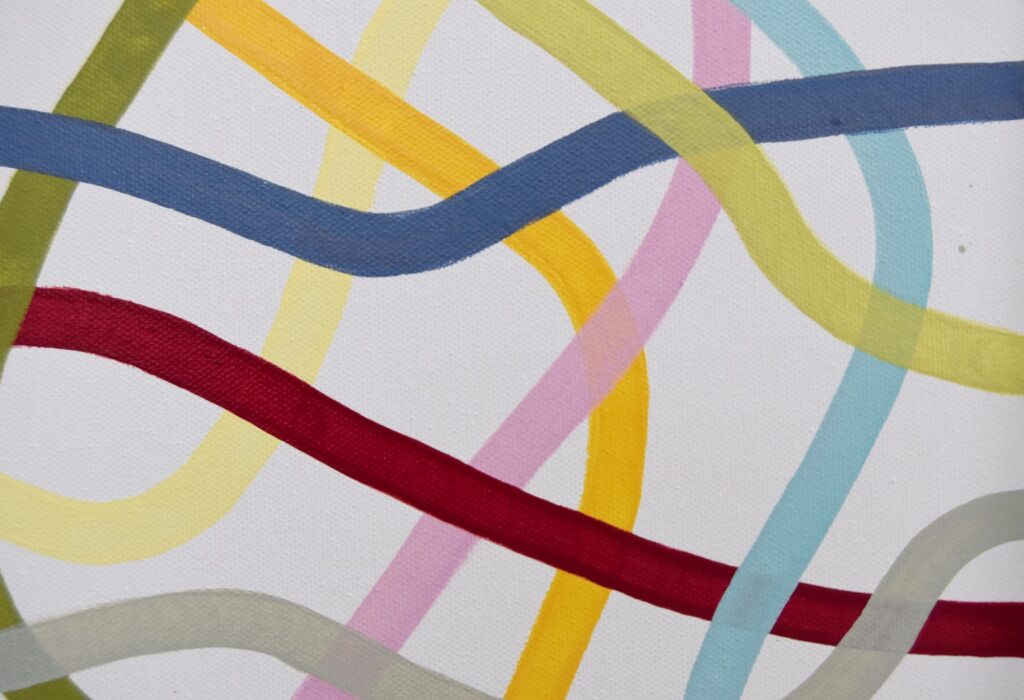 Dive into a vibrant world of abstract art with a masterpiece that embodies timeless luxury. This colorful acrylic painting infuses modern minimalism with bursts of bold hues, creating a piece that speaks to the soul. Each brushstroke reflects the artist's passion and invites you to invest in a captivating journey of expression and creativity by Astrid Stoeppel
