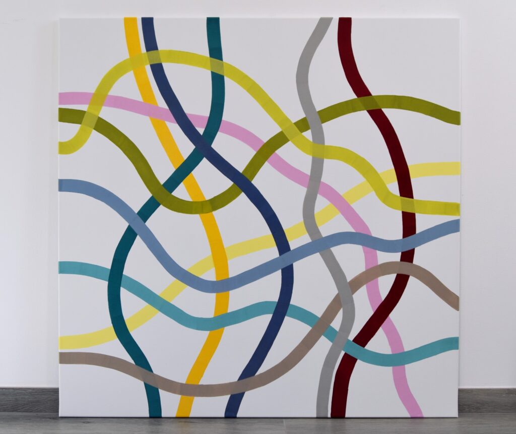 Dive into a vibrant world of abstract art with a masterpiece that embodies timeless luxury. This colorful acrylic painting infuses modern minimalism with bursts of bold hues, creating a piece that speaks to the soul. Each brushstroke reflects the artist's passion and invites you to invest in a captivating journey of expression and creativity by Astrid Stoeppel