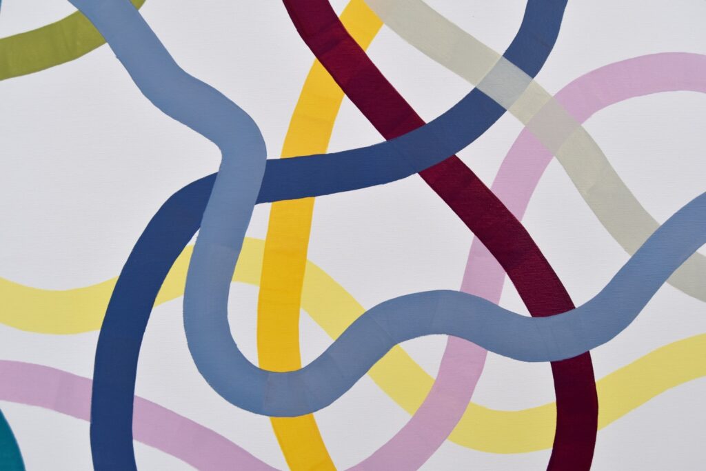 Dive into a vibrant world of abstract art with a masterpiece that embodies timeless luxury. This colorful acrylic painting infuses modern minimalism with bursts of bold hues, creating a piece that speaks to the soul. Each brushstroke reflects the artist's passion and invites you to invest in a captivating journey of expression and creativity by Astrid Stoeppel