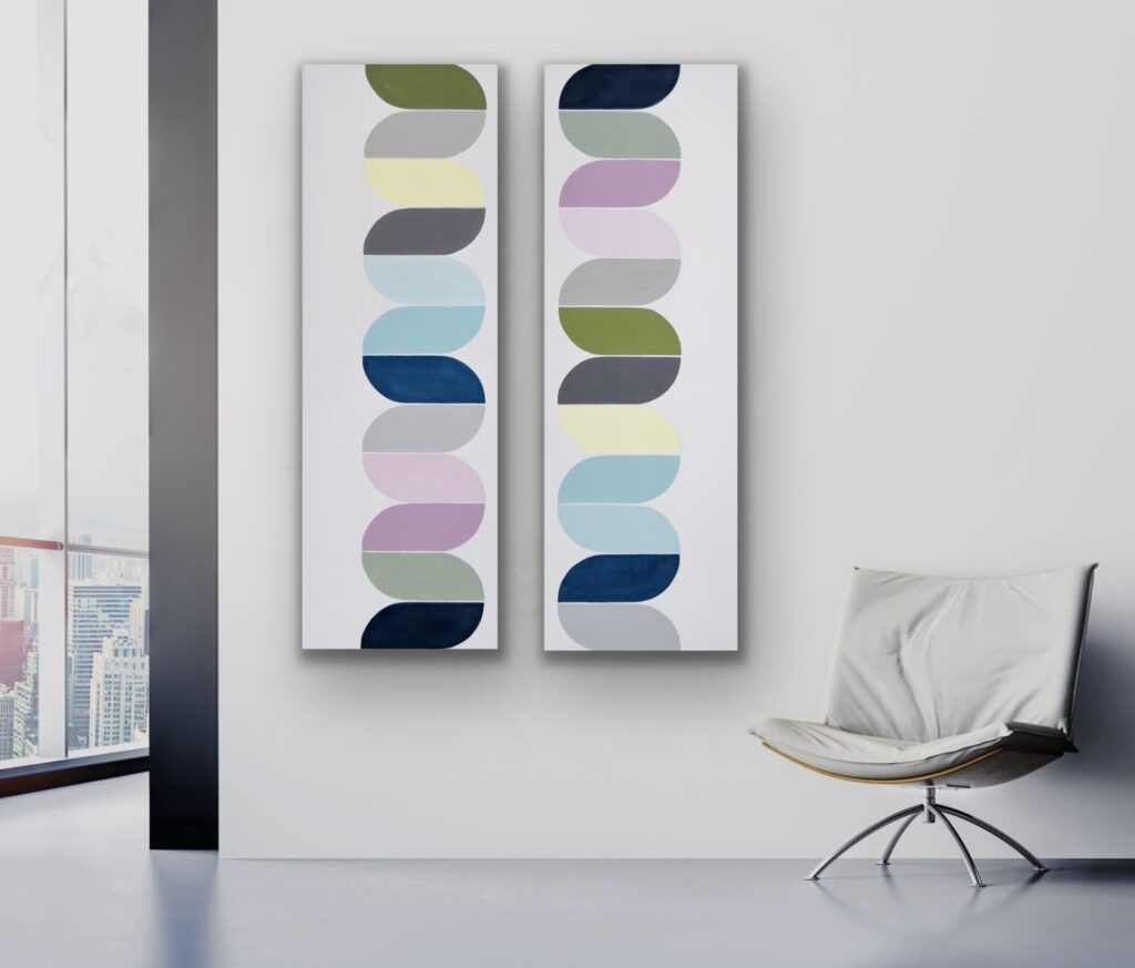 Dive into a vibrant world of abstract art with a masterpiece that embodies timeless luxury. This colorful acrylic painting infuses modern minimalism with bursts of bold hues, creating a piece that speaks to the soul. Each brushstroke reflects the artist's passion and invites you to invest in a captivating journey of expression and creativity by Astrid Stoeppel
