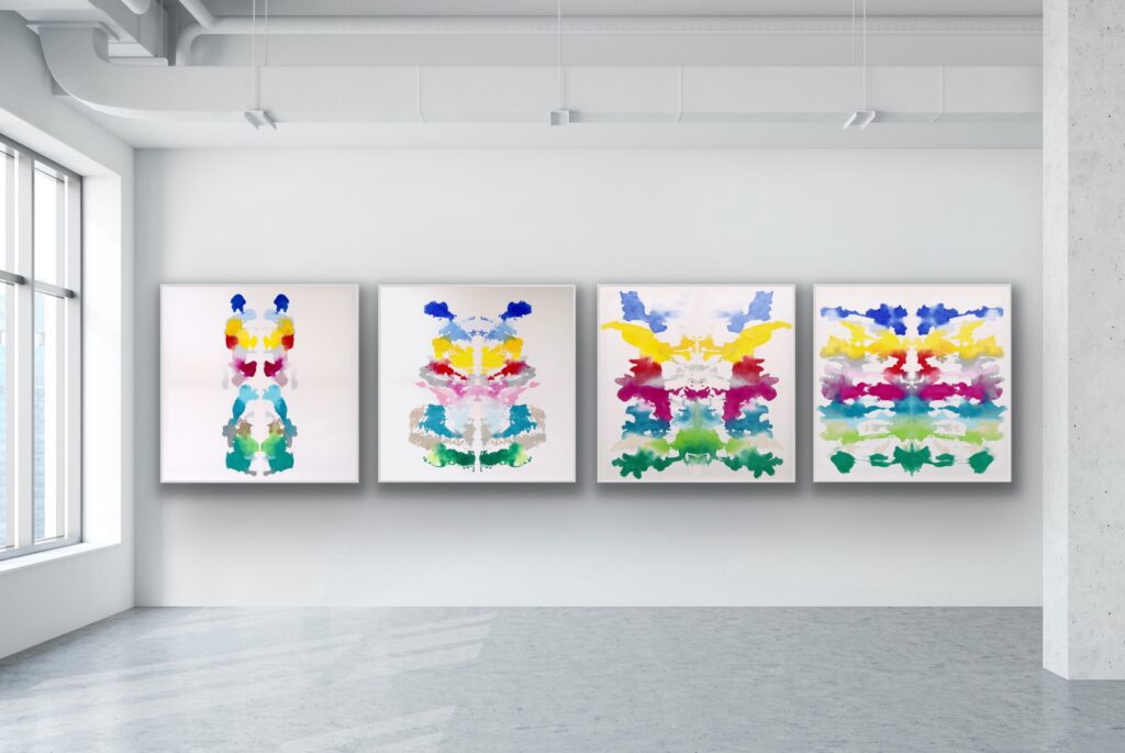 Dive into a vibrant world of abstract art with a masterpiece that embodies timeless luxury. This colorful acrylic painting infuses modern minimalism with bursts of bold hues, creating a piece that speaks to the soul. Each brushstroke reflects the artist's passion and invites you to invest in a captivating journey of expression and creativity by Astrid Stoeppel