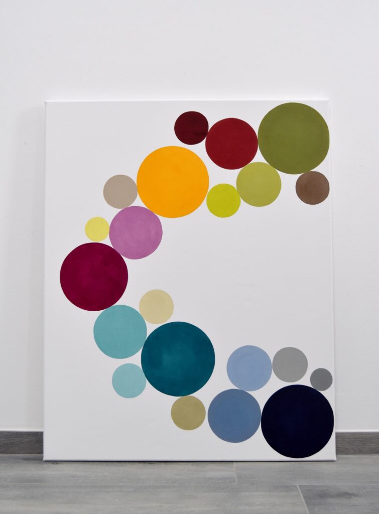 Dive into a vibrant world of abstract art with a masterpiece that embodies timeless luxury. This colorful acrylic painting infuses modern minimalism with bursts of bold hues, creating a piece that speaks to the soul. Each brushstroke reflects the artist's passion and invites you to invest in a captivating journey of expression and creativity by Astrid Stoeppel