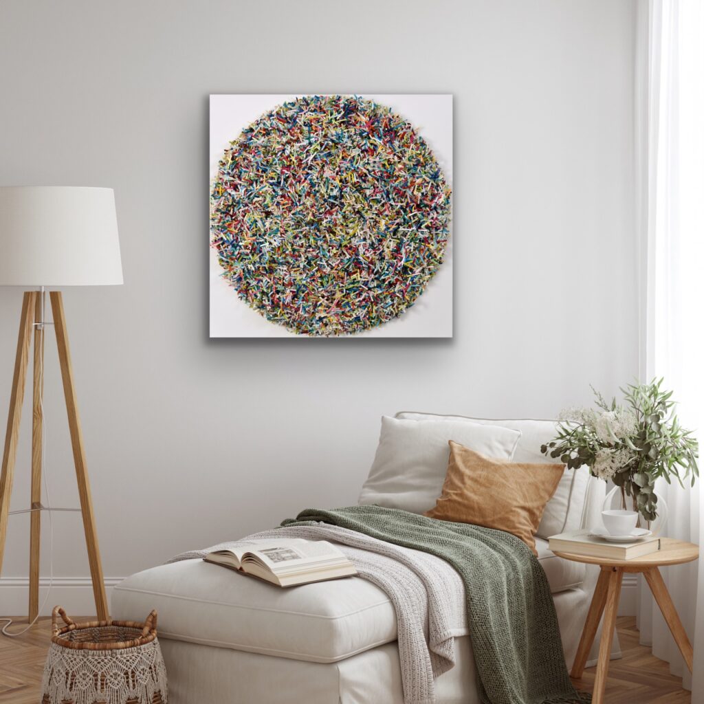Dive into a vibrant world of abstract art with a masterpiece that embodies timeless luxury. This colorful acrylic painting infuses modern minimalism with bursts of bold hues, creating a piece that speaks to the soul. Each brushstroke reflects the artist's passion and invites you to invest in a captivating journey of expression and creativity by Astrid Stoeppel